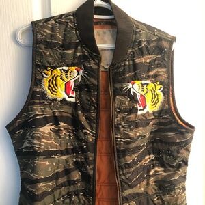 Camo Embroidered Tigers Denim and Supply Ralph Lauren Quilted Gorpcore Vest